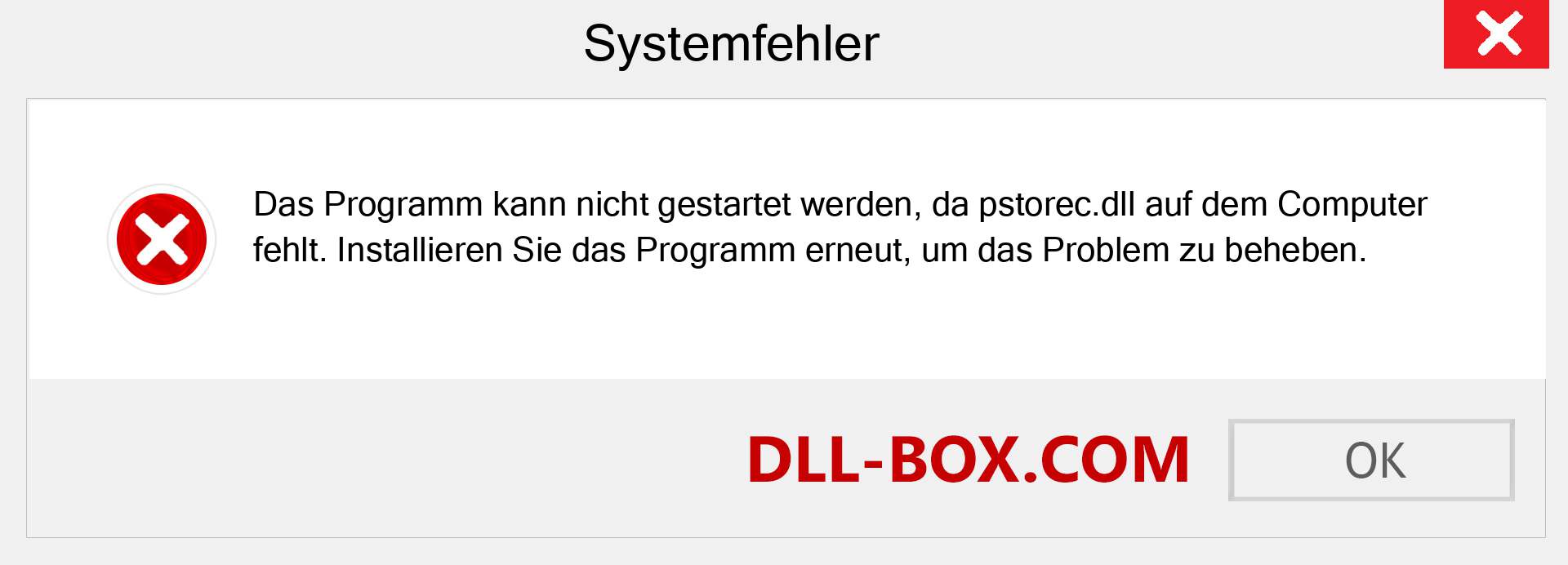 pstorec.dll-Datei fehlt?. Download für Windows 7, 8, 10 - Fix pstorec dll Missing Error unter Windows, Fotos, Bildern