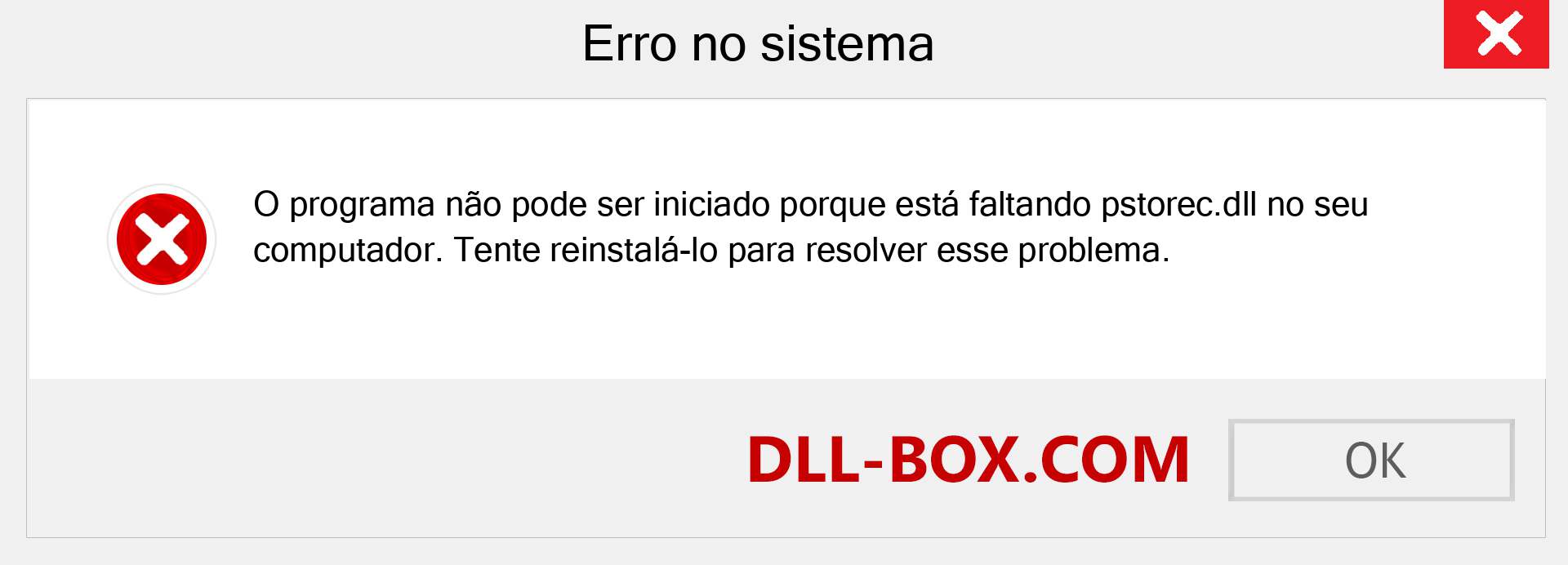 Arquivo pstorec.dll ausente ?. Download para Windows 7, 8, 10 - Correção de erro ausente pstorec dll no Windows, fotos, imagens